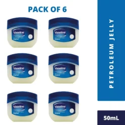 Vaseline Original Pure Petroleum Jelly Pack of 6 - 50ml, All Skin Types Vaseline Original Pure Petroleum Jelly Pack of 6 - 50ml, All Skin Types