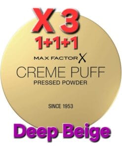 Max Factor Creme Puff Pressed Powder Compact "Deep Beige" 14g x 3