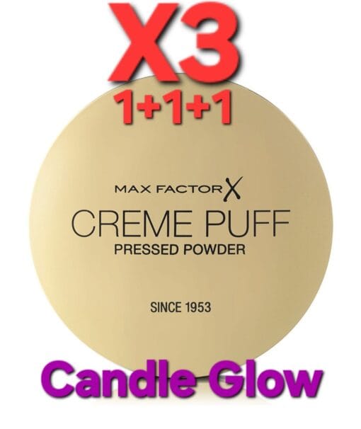 Max Factor Creme Puff Pressed Powder Compact "Candle Glow" 14g x 3