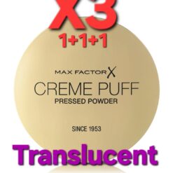 Max Factor Creme Puff Pressed Powder Compact "Translucent" 14g x 3