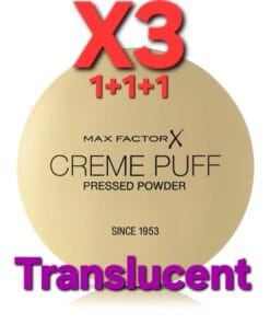 Max Factor Creme Puff Pressed Powder Compact "Translucent" 14g x 3