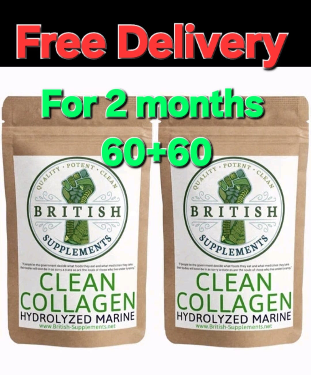 Clean Collagen BY British suppliment 60x2 Clean Collagen BY British suppliment 60x2